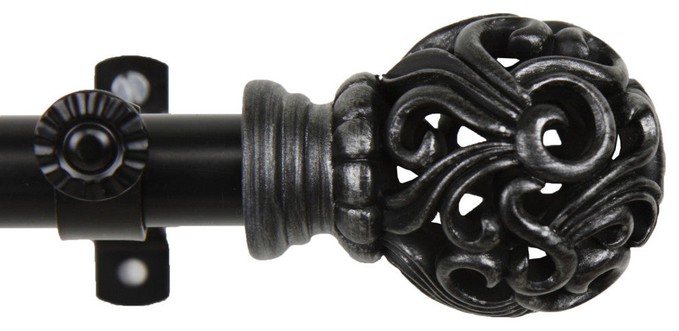 Cilla Curtain Rod 13/16" 120-170", Black