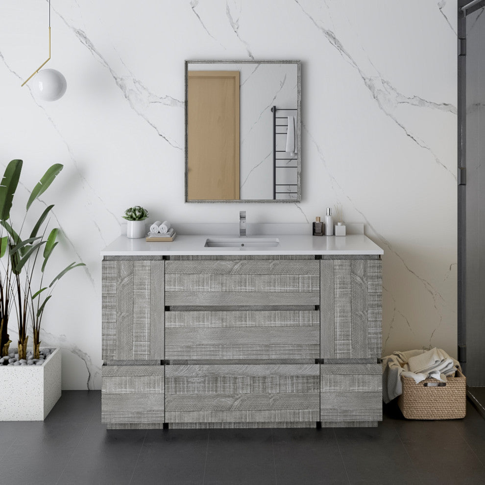 Fresca Formosa Floor Standing Bathroom Vanity, Sage Gray, 53", Cabinet Only