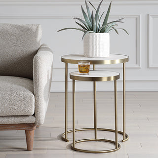 Uttermost Aragon White Nesting Tables Set of 2