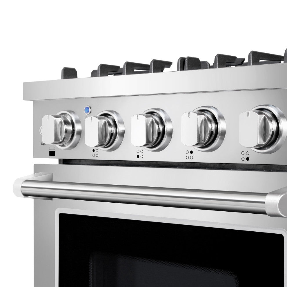 24" Slide-In Freestanding Gas Range With 4 Sealed Burners, Cast Iron Grates