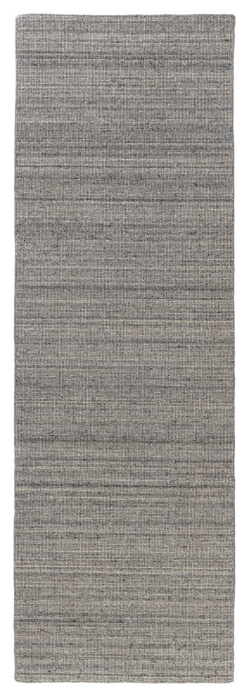 Zane Silver Industrial Solid Handwoven Wool/Cotton Indoor Area Rug
