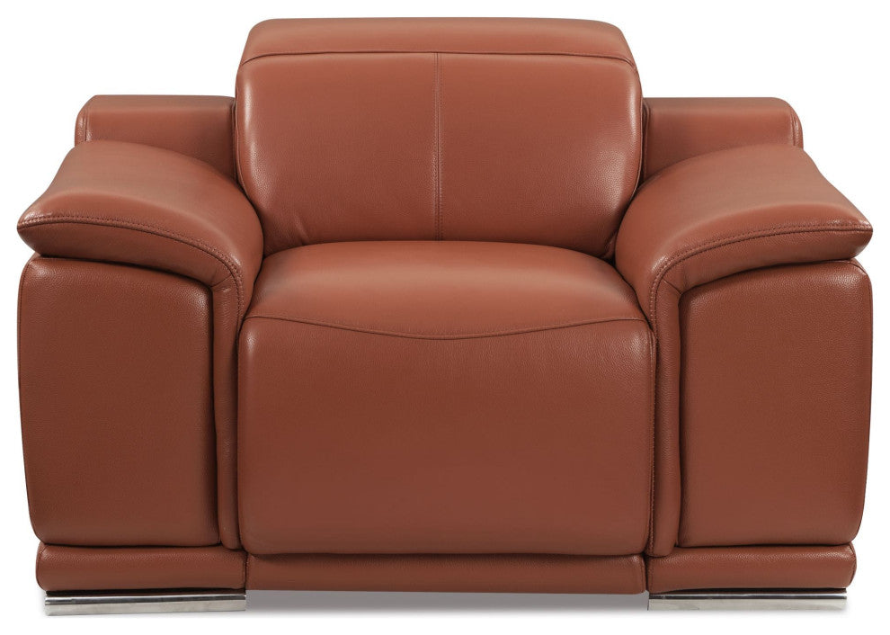 Veneto Italian Leather Power Reclining Chair, Camel