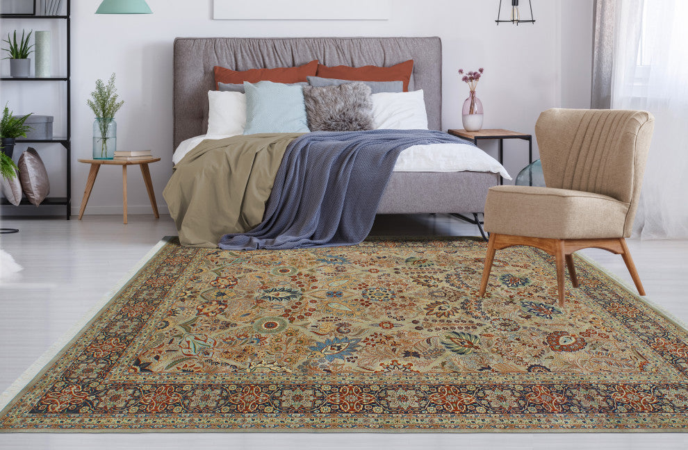 Pak-Persian Talitha Beige/Navy Rug, 9'1x11'9