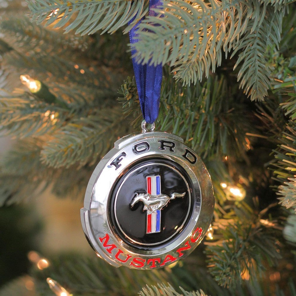 3" "Ford Mustang" GT Logo Plated Christmas Tree Ornament