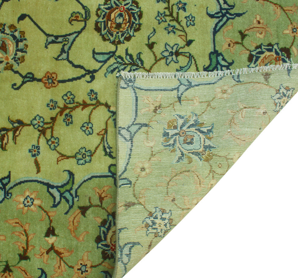 Fine Vintage Distressed Daphne Lt. Green/Green Rug, 6'6 x 9'10