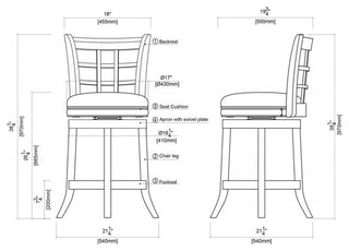 Kyoto Swivel Counter Stool, Cherry