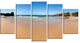 "Calm Sandy Coastline Panorama" Oversized Beach Wall Art, 5 Panels, 60"x32"