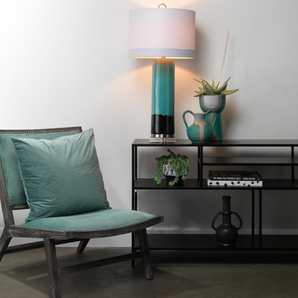 Element Shelved Console Table, Black Iron