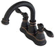 Fauceture 4" Centerset Bathroom Faucet With Push Pop-Up Drain, Naples Bronze