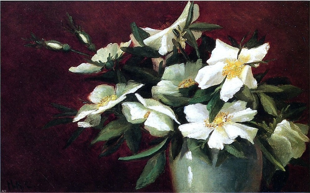 Harriet Cheney White Roses, Gallery Wrapped Canvas Print, 18"x27"