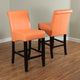 Milan Faux Leather Counter Stools, Set of 2, Sunrise Orange