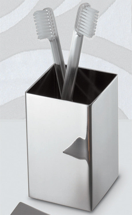 Square Polished Chrome Toothbrush Holder