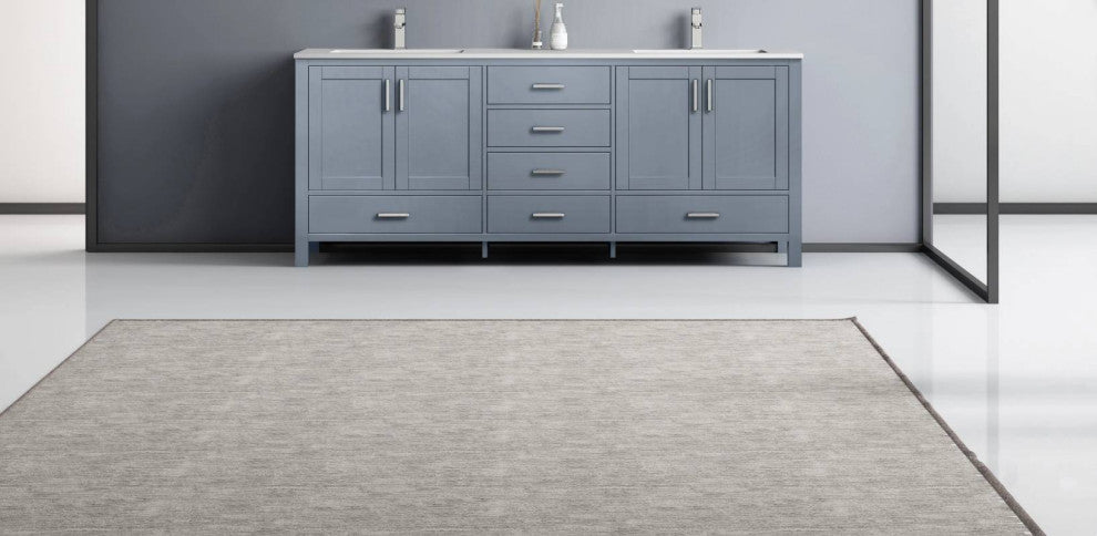 Jacques 80" Dark Grey Double Sink Vanity with Quartz Top, No Mirror