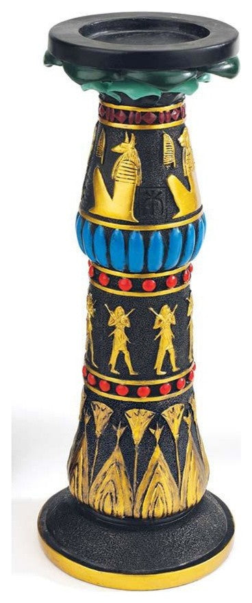 11" Classic Ancient Egyptian Altar Candlestick and Candle
