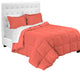 Bare Home 5-Piece Twin Bed-in-a-Bag, Coral, White