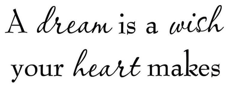 VWAQ A Dream is a Wish Your Heart Makes Wall Decal Inspirational Quotes Saying V