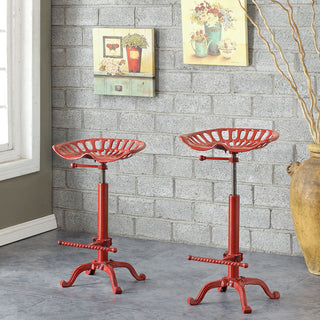 Adjustable Tractor Seat Stool, Red
