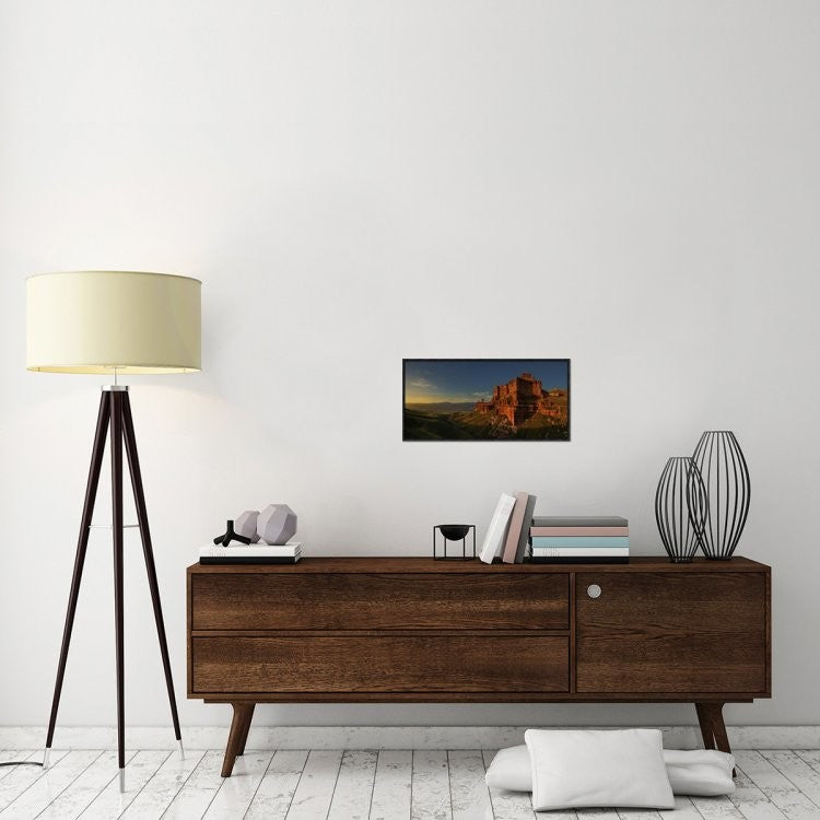 "Small Canyon" Framed Canvas Giclee by David Martin Castan, 25x13"