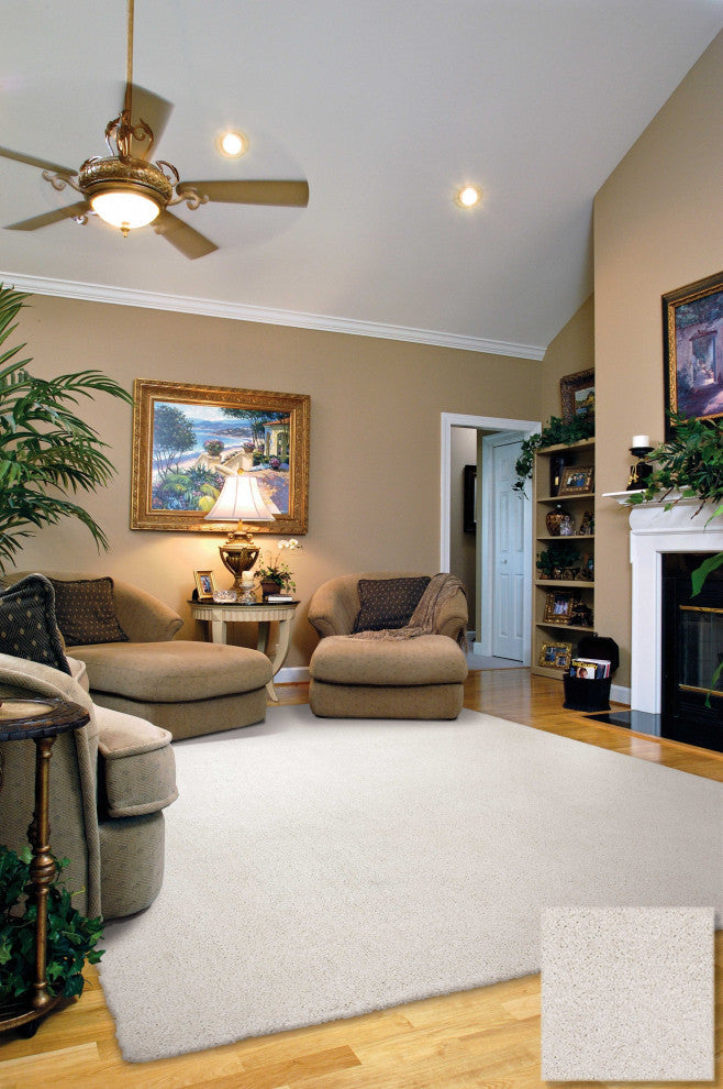 HomeRoots 5' x 7' Ivory Plain Indoor Area Rug