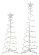 Set of 2 LED Lighted Warm White Outdoor Spiral Christmas Cone Trees 3' and 4'
