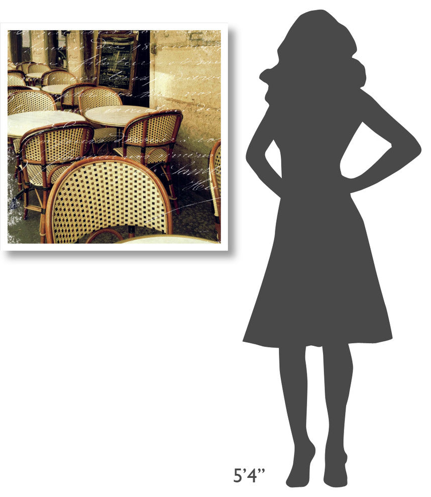 "Paris Bistro Letter" Digital Paper Print by Sue Schlabach, 32"x32"