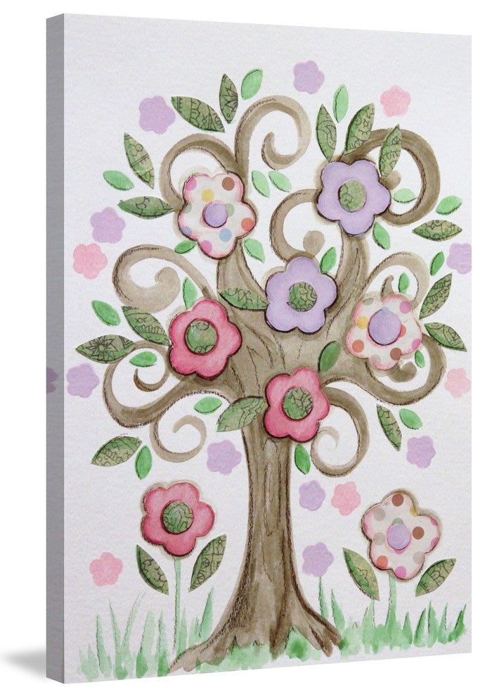 "Collage Tree" by Reesa Qualia Painting Print Wrapped Canvas, 16x24