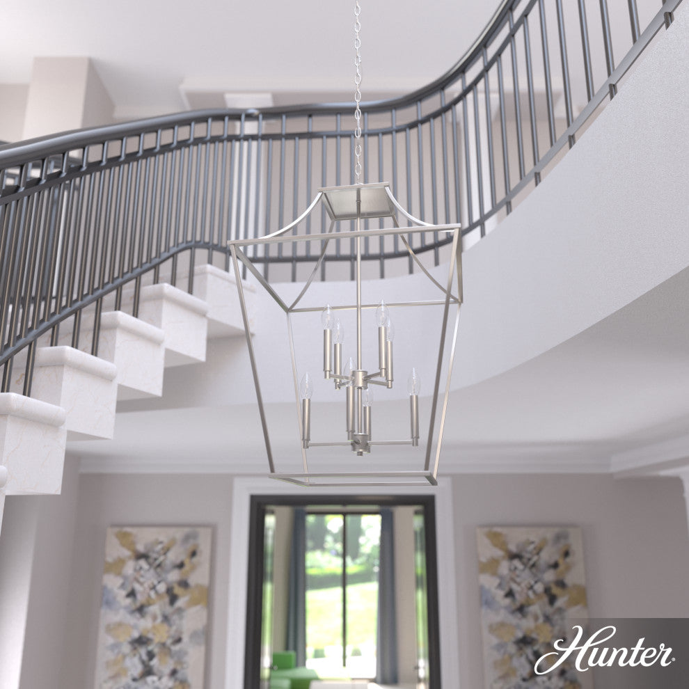 Hunter 23" Laurel Ridge Brushed Nickel 8 Light Pendant Ceiling