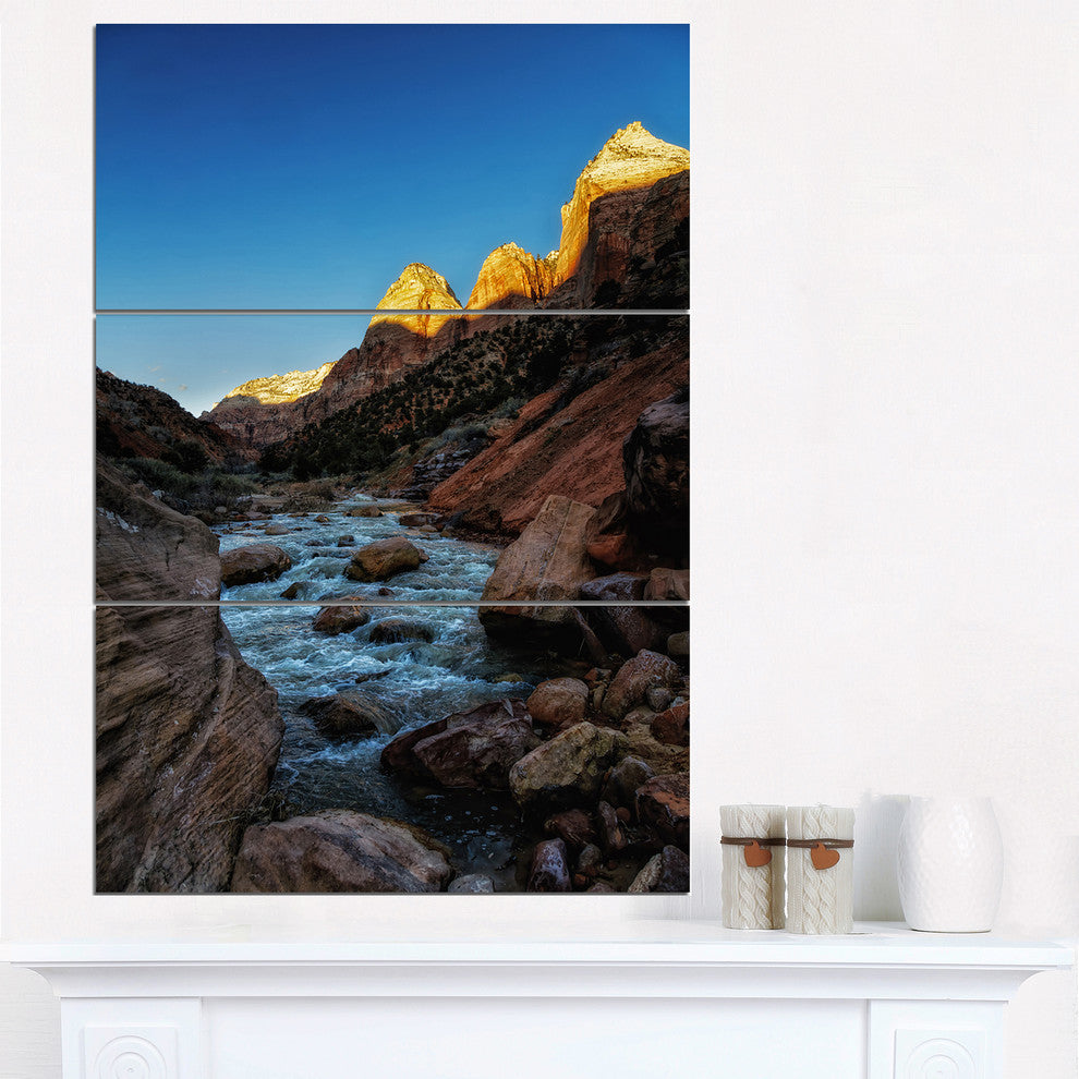 "Rapid Virgin River" Photography Metal Wall Art, 3 Panels, 28"x36"