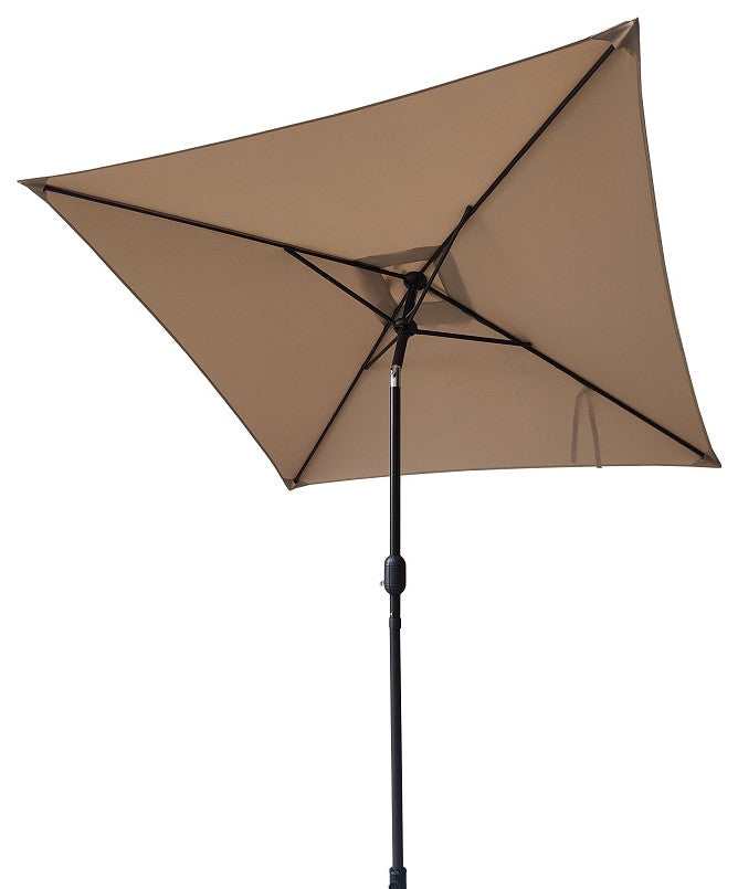 Davee 6.5' Square Market Umbrella With Stand/Base, Tan