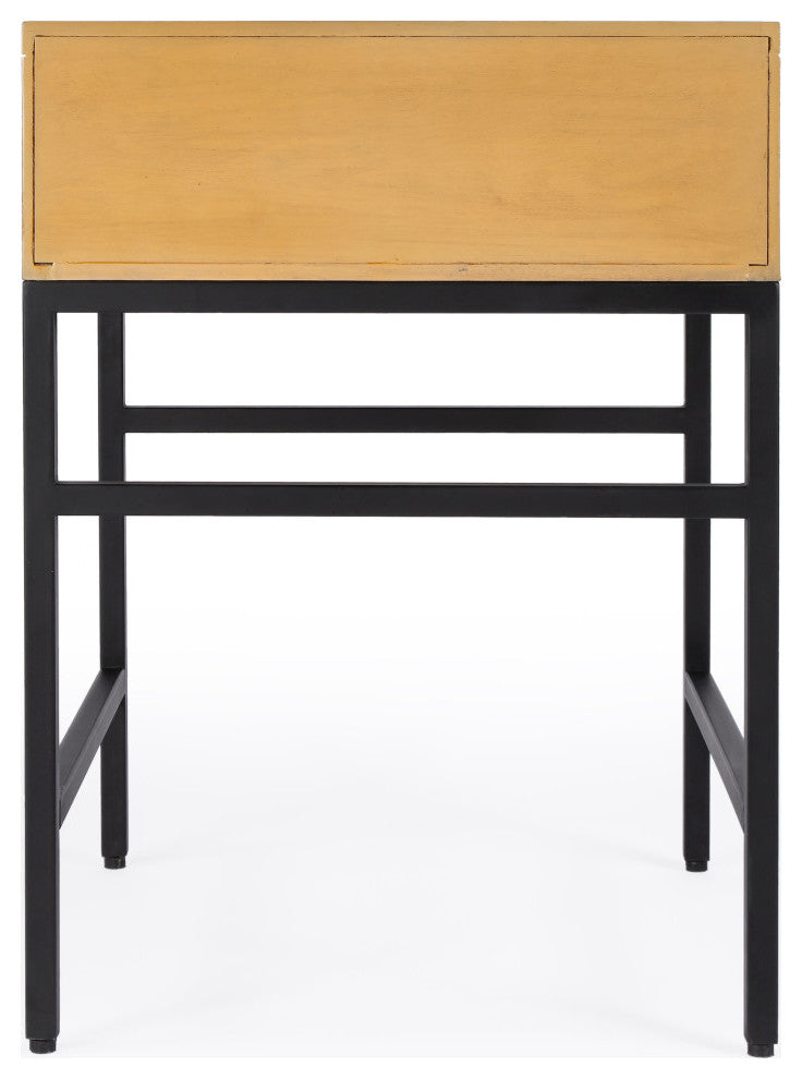 Hans 1 Drawer Wood and Iron End Table