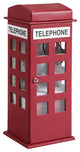 Benzara BM240353 Telephone Booth Jewelry Box With 2 Drawers, Burgundy Red
