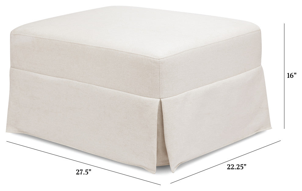 Crawford Gliding Ottoman, Performance Cream Eco-Weave