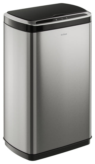 GarbagePro Rectangular 13 Gal Touchless Motion Sensor Stainless Steel Trash Can