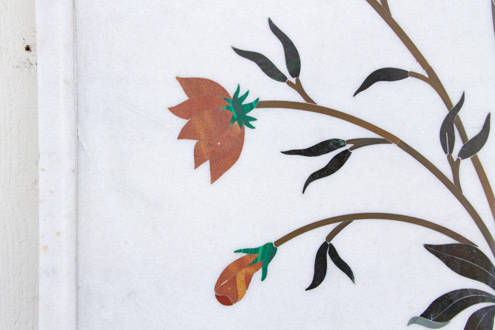 Marble Gemstone Inlay Campanula Wall Panel