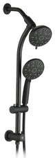 7 Spray Patterns Dual Shower Head with Slide Bar, Matte Black