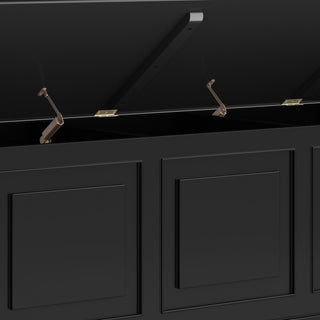 Connaught Solid Wood Storage Bench Trunk, Black