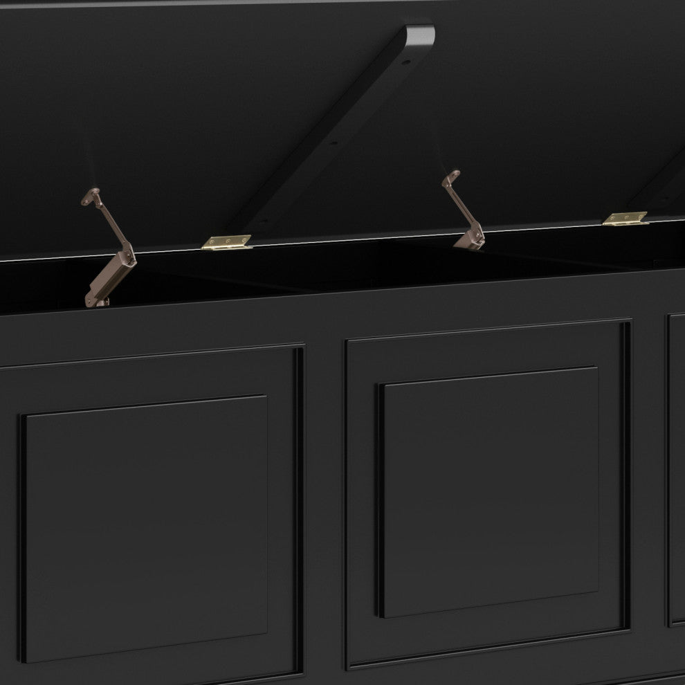 Connaught Solid Wood Storage Bench Trunk, Black