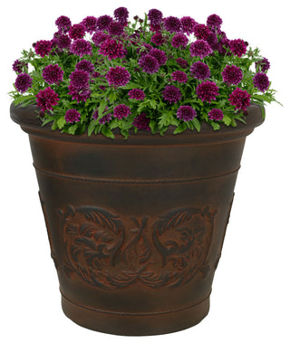 Sunnydaze Arabella Outdoor Flower Pot Planter , Rust Finish, 16", Single