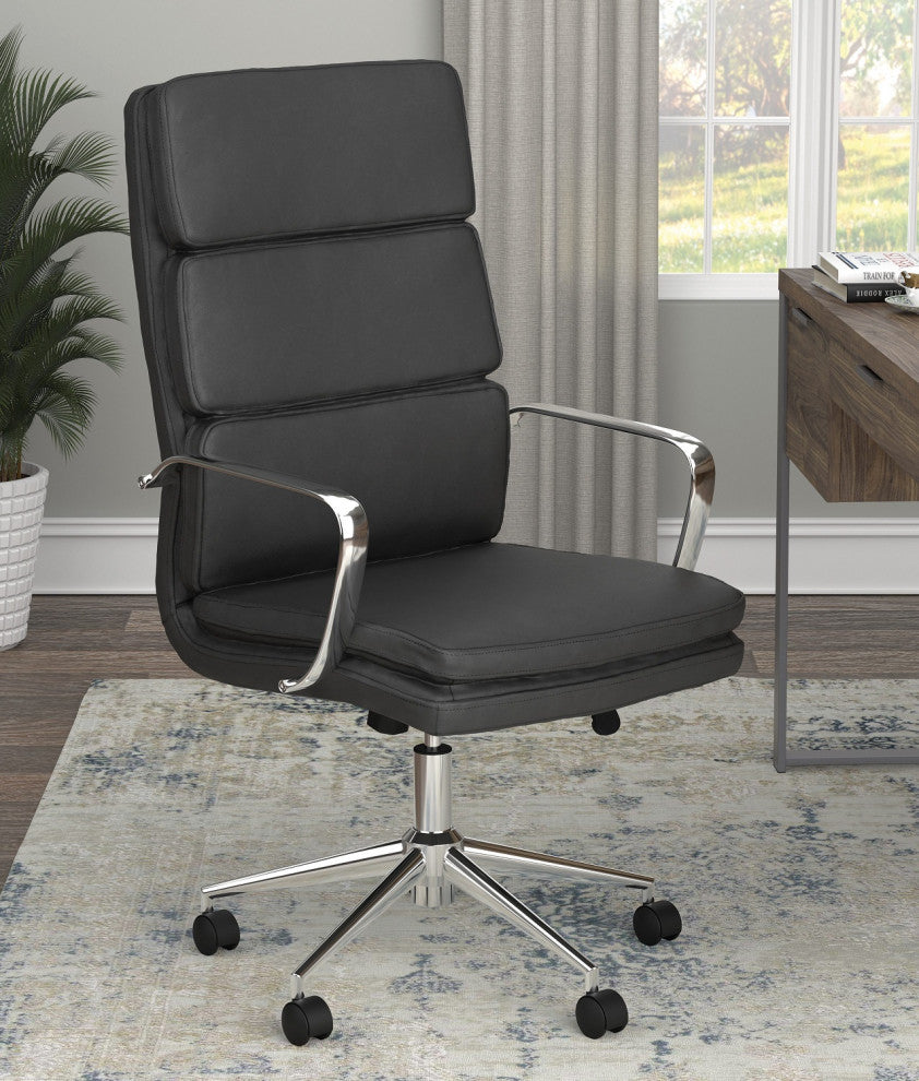 High Back Upholstered Office Chair, Black