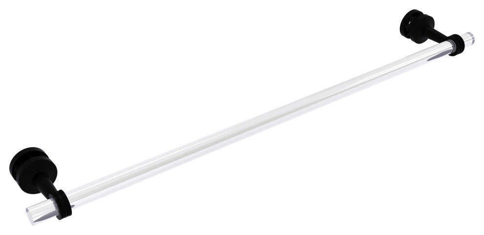 Pacific Beach 30" Shower Door Towel Bar with Dotted Accents, Matte Black