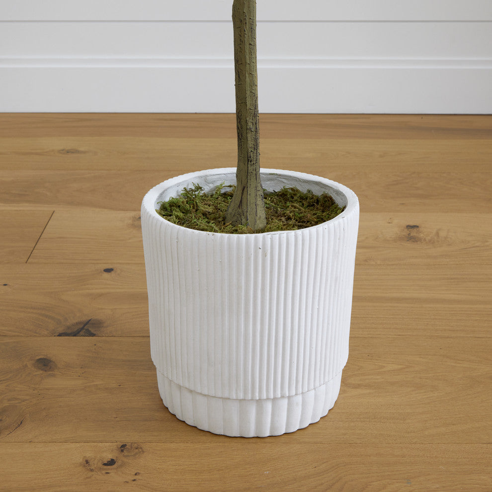 6ft. Artificial Eucalyptus Tree with White Decorative Planter