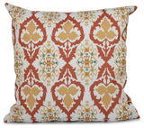 Bombay, Geometric Print Pillow, Coral, 26"x26"