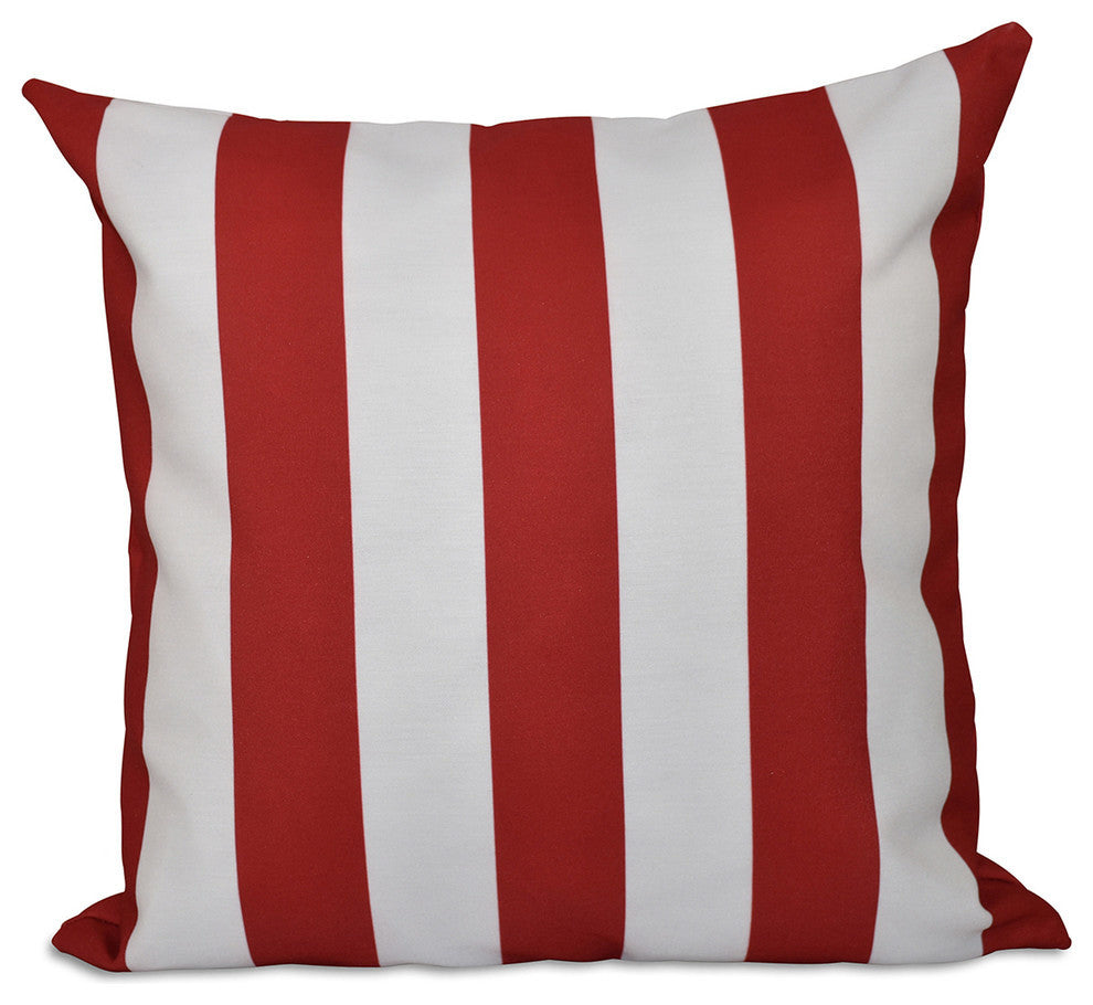 Classic Stripes Decorative Pillow, Red, 16"x16"