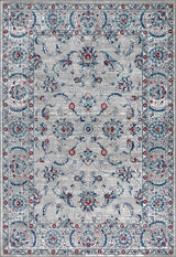 Modern Persian Vintage Light Grey/Red 3' x 5' Area Rug
