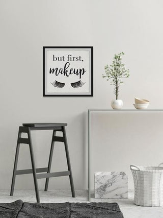 "Makeup First" Framed Painting Print, 32"x32"