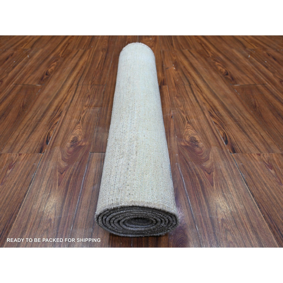 Gray Fine Kashkuli Gabbeh Soft Wool Hand Knotted Rug, 2'8"x9'5"