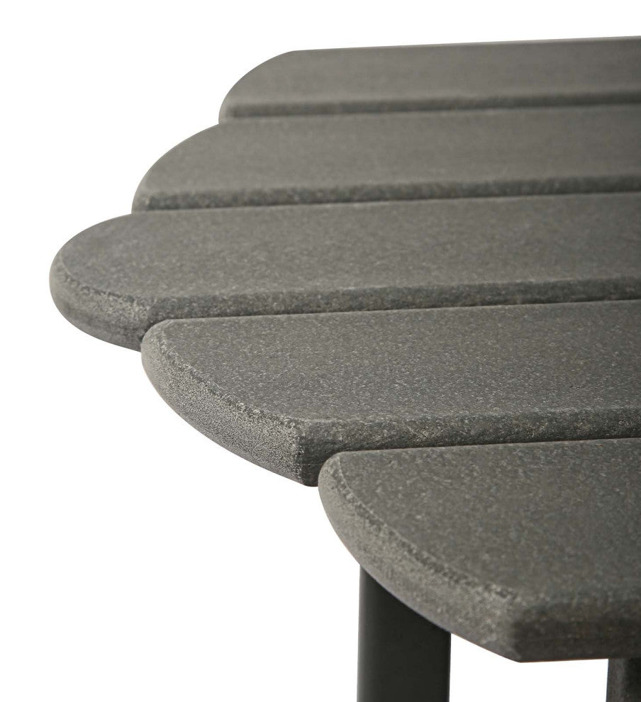 2 Tier Patio Table, Adirondack Outdoor Coffee Table for Backyard Pool, Gray