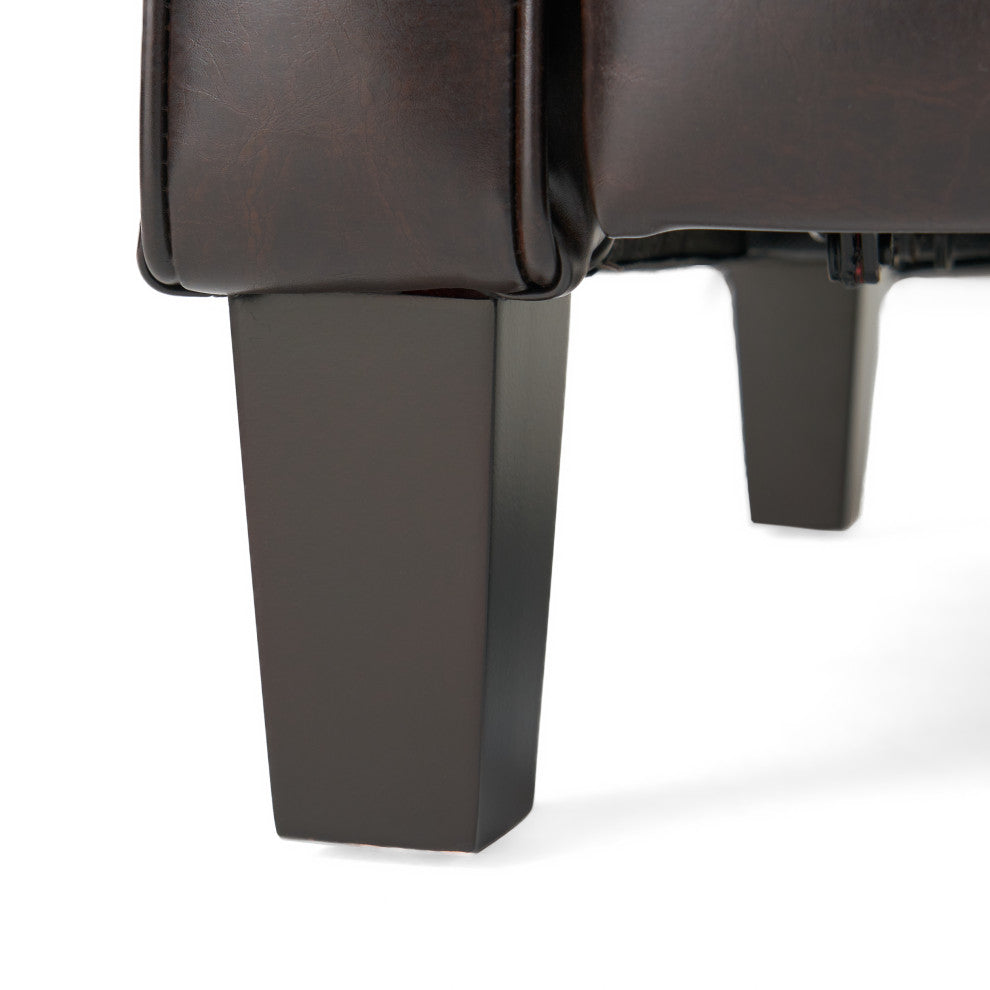 GDF Studio Hinus Indoor Upholstery Club Chair Recliner, Brown Leather