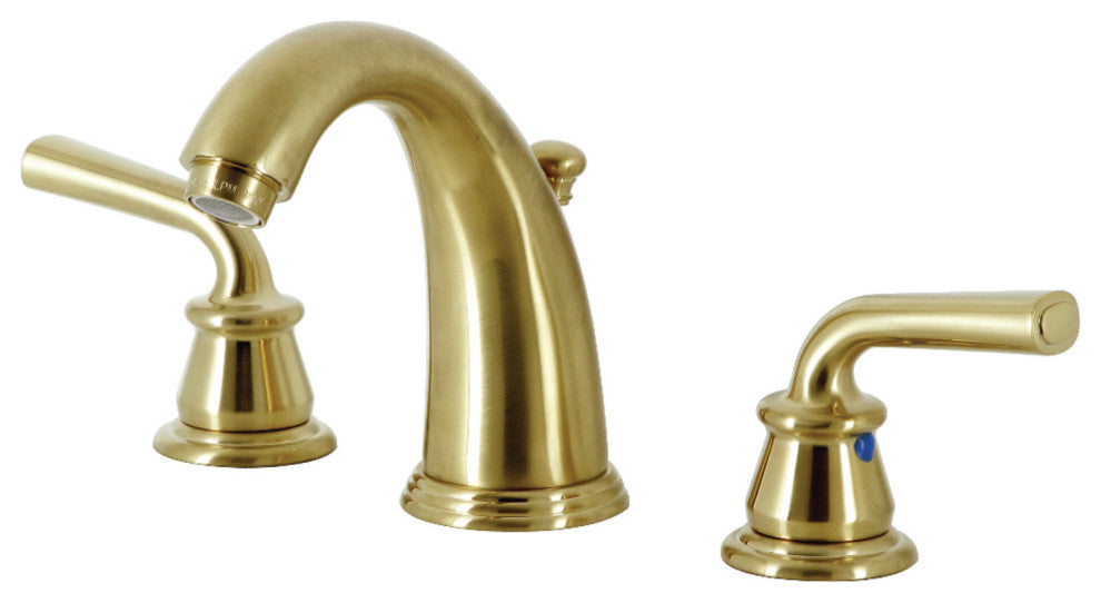 Kingston Brass KB987RXLSB Widespread Bathroom Faucet, Pop-Up Drain