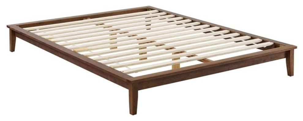 Modway Lodge Full Mates Platform Bed in Walnut